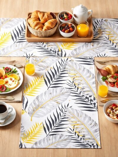 Reversible Dining Table Placemat – Elegant Leaf Design