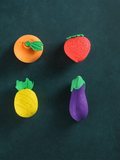 Fruit & Vegetable Erasers – Cute 3D Set for Kids | Writezo