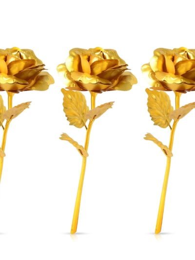 Golden Rose Decoration Set – Elegant 3-Piece Mix Color Display