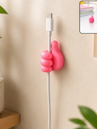 Cable Wire Holder � Cute Thumbs-Up Self-Adhesive Design for Easy Organising