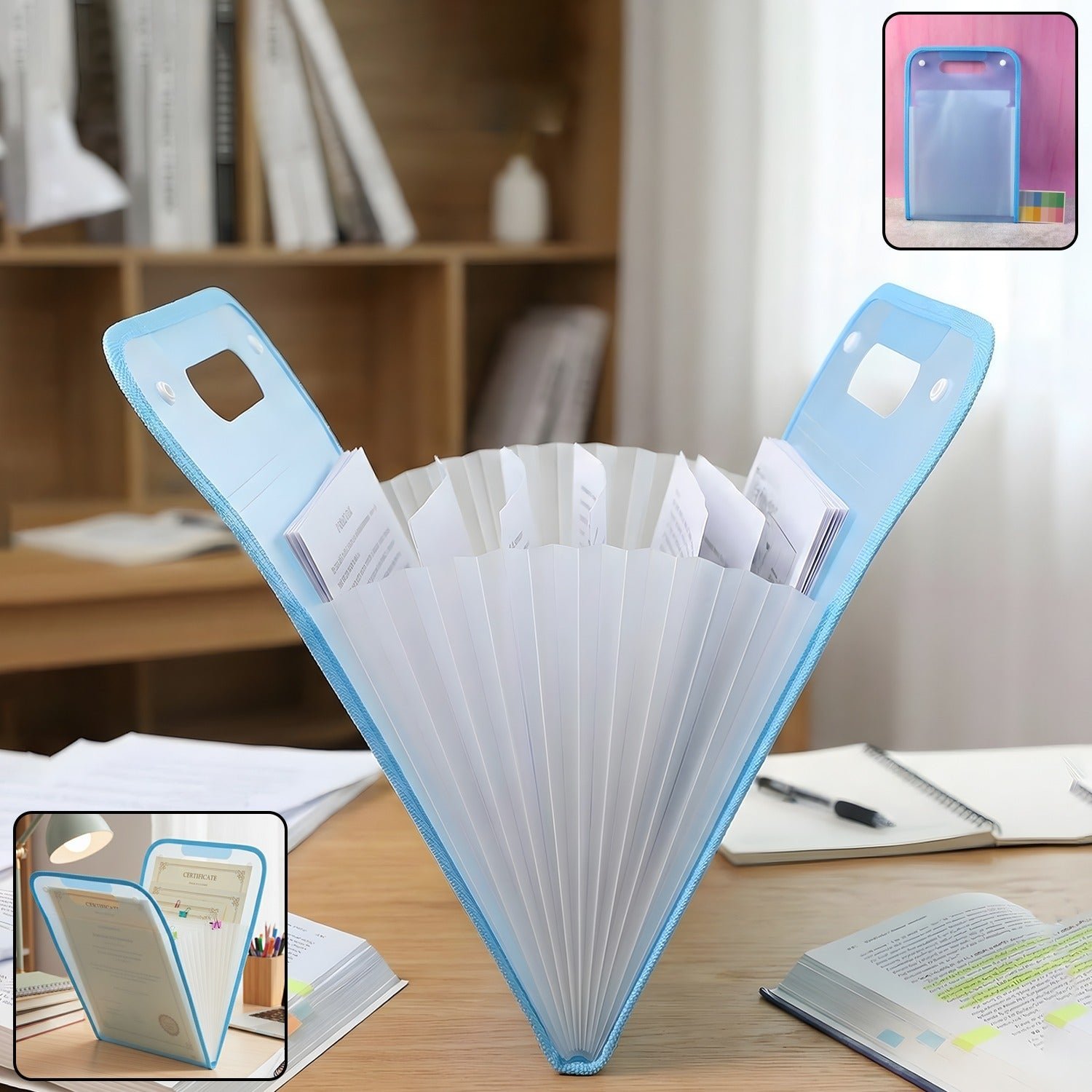 13 Pocket Document File Folder – Expanding Plastic with Handle