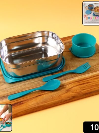 Stainless Steel Lunch Box Set – Leak-Resistant with Cutlery