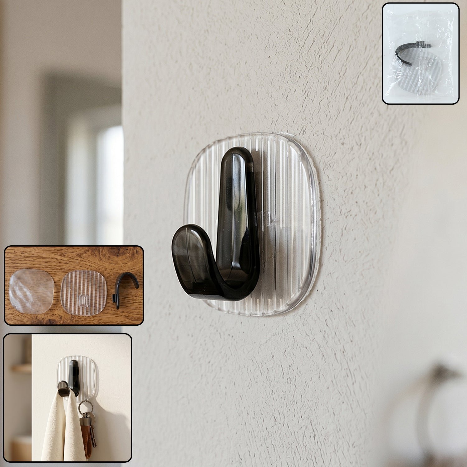 Multipurpose Self Adhesive Wall Hook � Strong & Waterproof for Easy Home Organization
