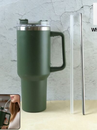 Insulated Travel Mug – 1200ML Large Capacity with Handle & Straw