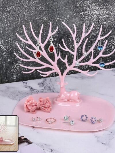 Jewelry Organizer Stand � Elegant Tree-Shaped Deer Design for Your Accessories