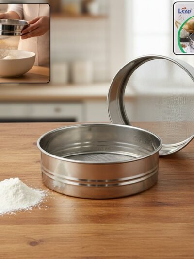 Stainless Steel Atta Chalni Sieve Set – Fine Mesh 2 Pc