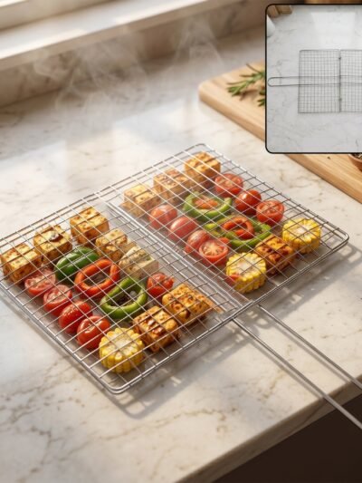 Stainless Steel BBQ Grill Mesh � Foldable & Durable for Outdoor Cooking
