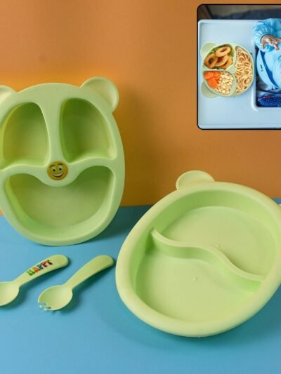 Kids Mealtime Feeding Set – 4-Piece BPA-Free Durable Plate & Spoon Set