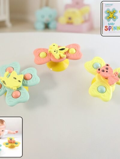 Baby Spinner Toy Set – 3-Pc Suction Cup Spinning Toys for Sensory Play