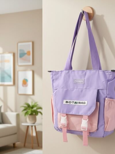 Multi-Pocket Shoulder Tote Bag – Spacious & Adjustable Strap