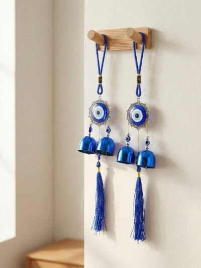 Evil Eye Hanging Wind Chime Set – Protective Home Decor Charm