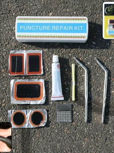 Bicycle Tire Repair Kit – Portable Puncture Patch Set with Adhesive