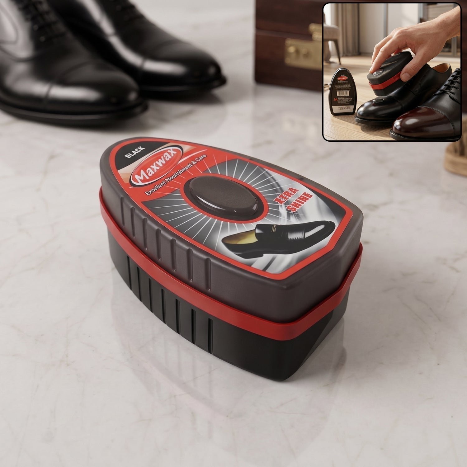 Black Shoe Shiner � Instant Gloss & Easy Portable Care