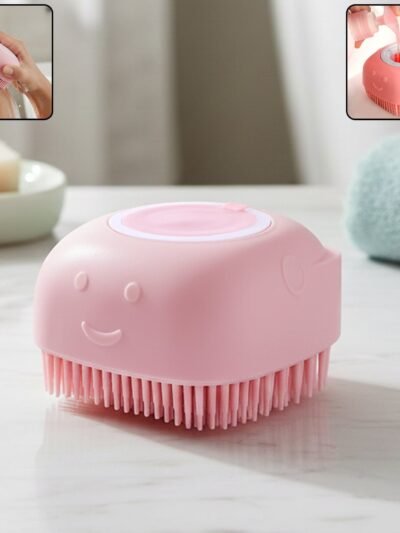 Silicone Massage Bath Body Brush – Built-In Soap Dispenser for Gentle Cleansing