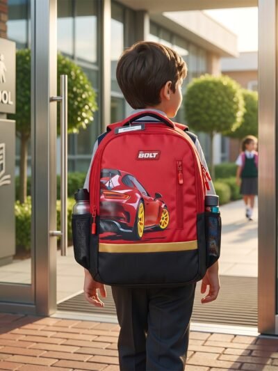 19-inch Kid�s School Bag � Spacious & Stylish with Car Design