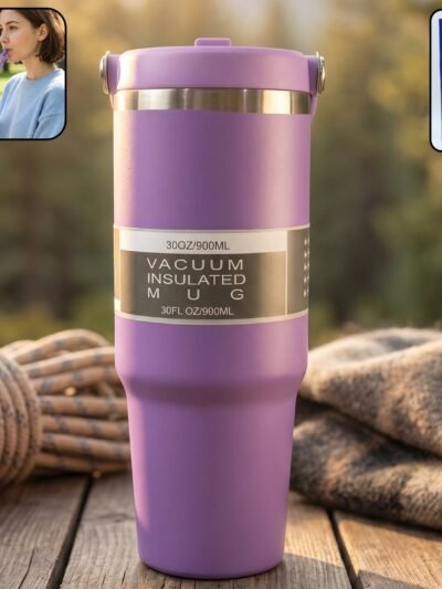 Vacuum Insulated Travel Mug – 890ML Stainless Steel Hot & Cold