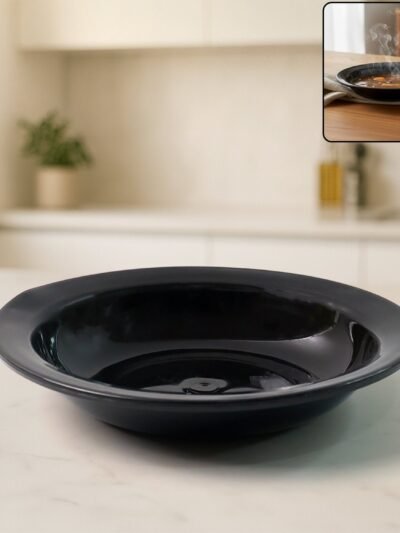 Deep Black Curry & Soup Serving Bowl – Durable & Elegant