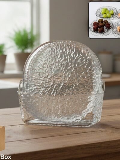 Crystal Glass Snack Serving Plates Set – Elegant 9-in-1 Design
