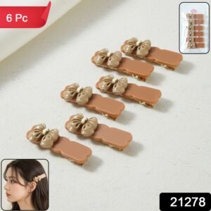 Bow Hair Clips – Elegant Solid-Tone Snap Accessory Set