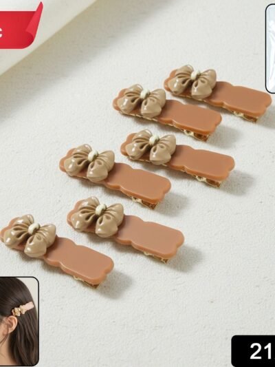 Bow Hair Clips – Elegant Solid-Tone Snap Accessory Set