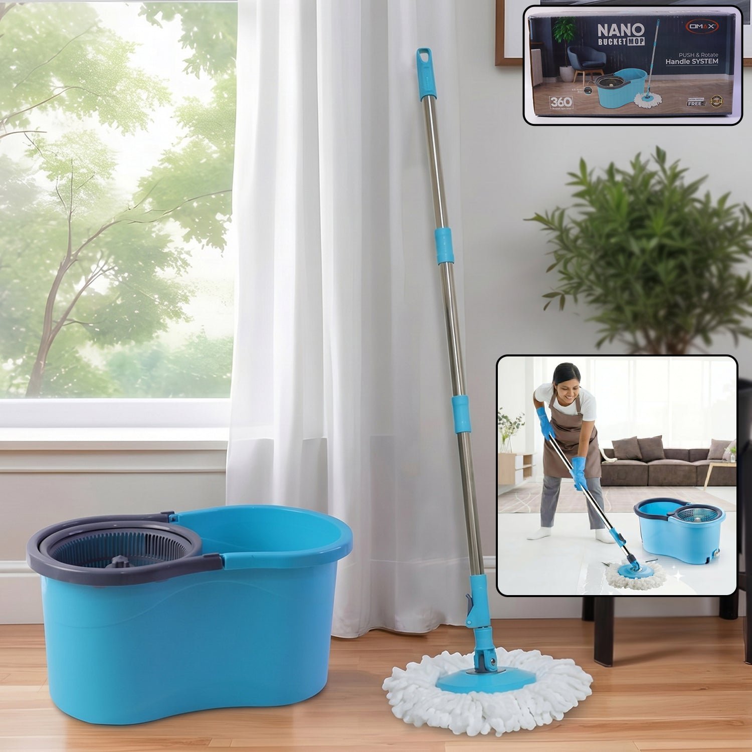 360 Degree Spin Mop � Effortless Floor Cleaning with Adjustable Handle