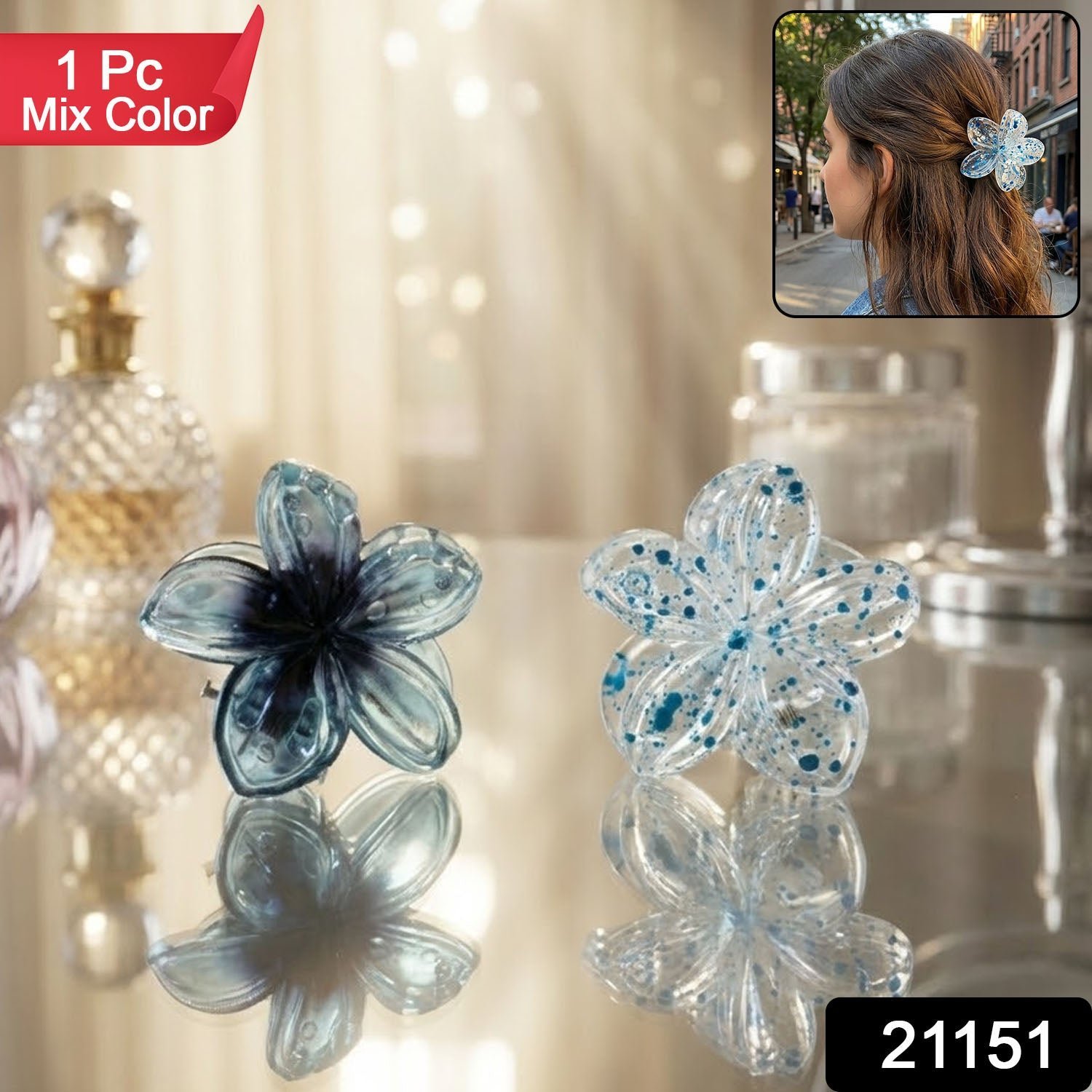 Floral Hair Clip – Elegant Mix Color Accessory for Women