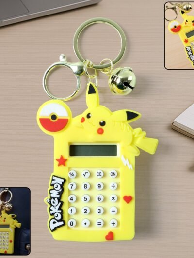 Calculator Keychain – Cute Yellow Cartoon Mini Digital Calculator