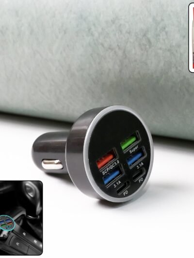Multi-Port Car Charger – Fast 4 USB Ports for 12V/24V Vehicles