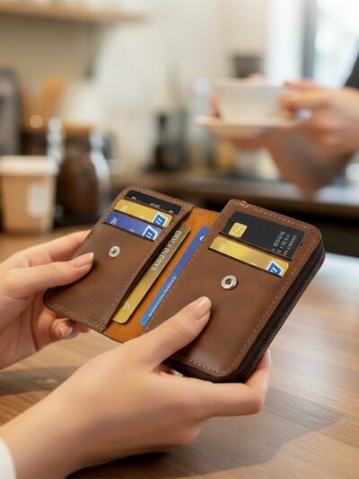 Zip Closure Card Holder Wallet – Compact Multipurpose Design