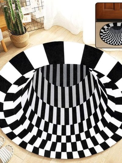 3D Optical Illusion Round Rug – Anti-Skid 60 cm Floor Mat