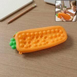 Pop It Silicone Pencil Pouch – Stress-Relieving & Spacious Organizer
