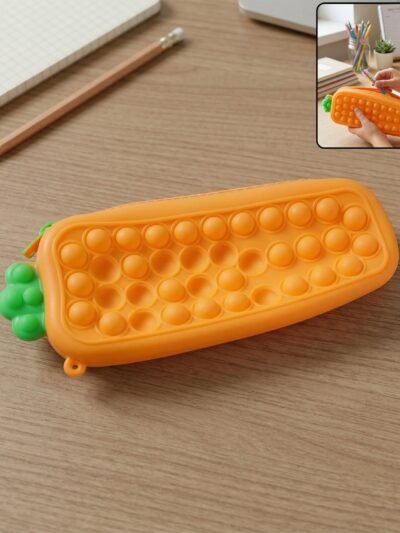 Pop It Silicone Pencil Pouch – Stress-Relieving & Spacious Organizer
