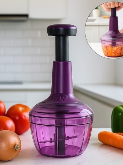 Manual Vegetable Chopper – 650 ml Push-Down Cutter