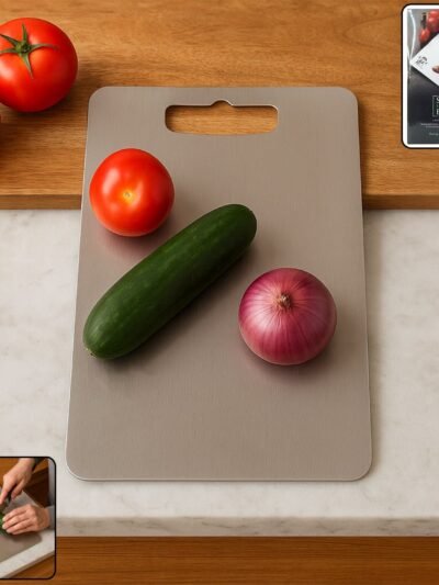 Stainless Steel Multipurpose Cutting Board – Compact 210x320mm