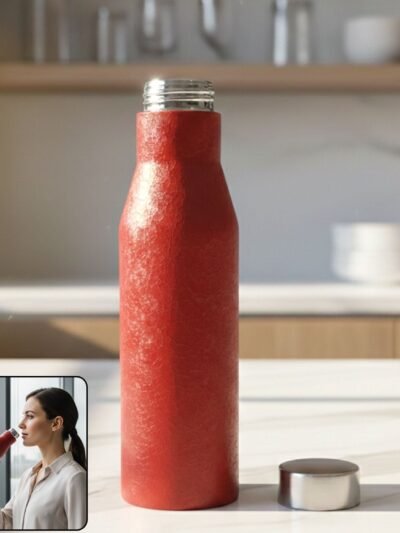 Red Stainless Steel Water Bottle 1000ml – Insulated & Leakproof