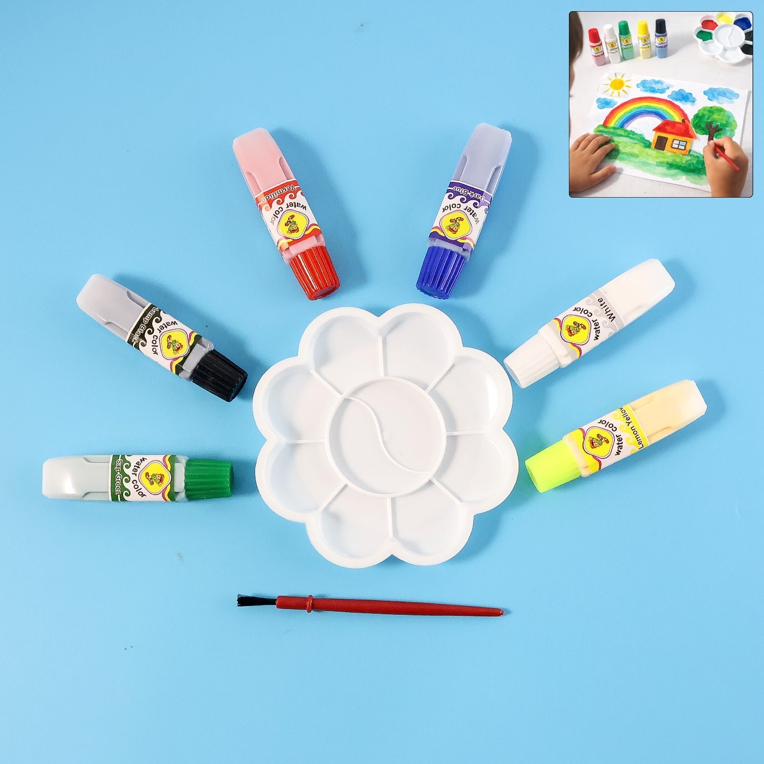 Kids Water Colour Painting Set – Complete Art Kit with Brush & Palette