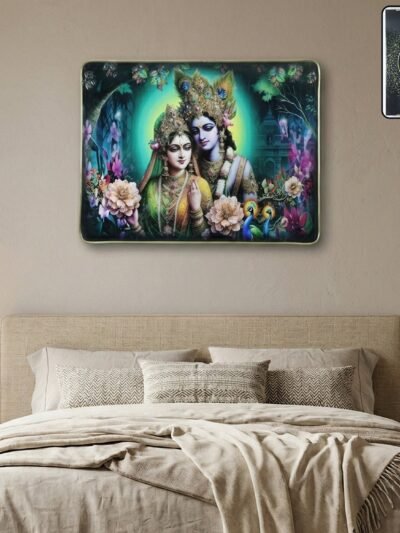 Radha Krishna Wall Frame – Elegant Spiritual Decor for Home