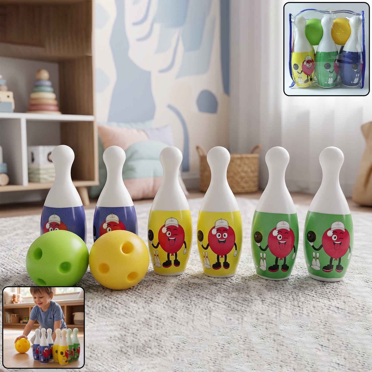 Kids Bowling Set � Develops Motor Skills & Coordination