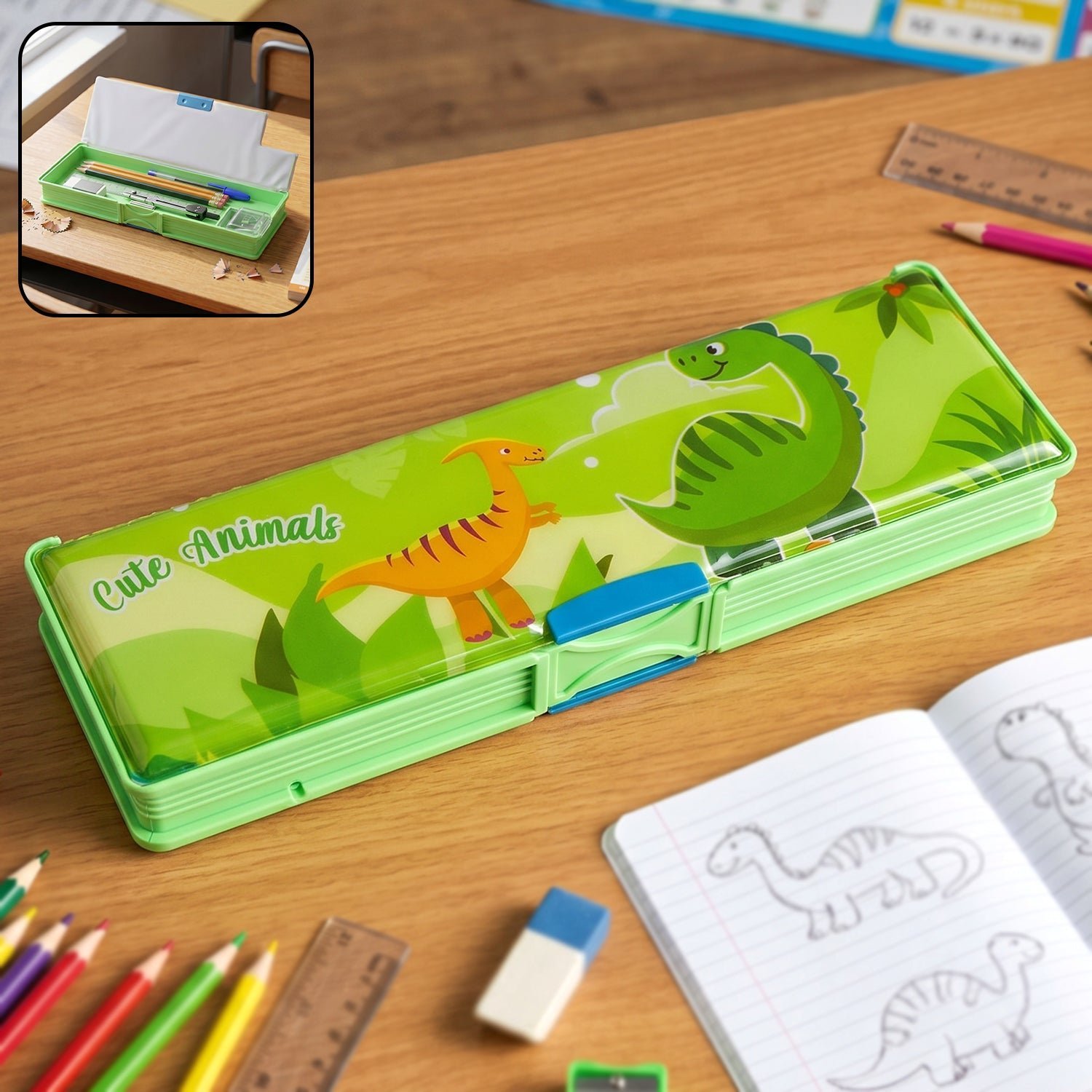 Kids Pencil Compass � Fun Animal Design with Secure Lid