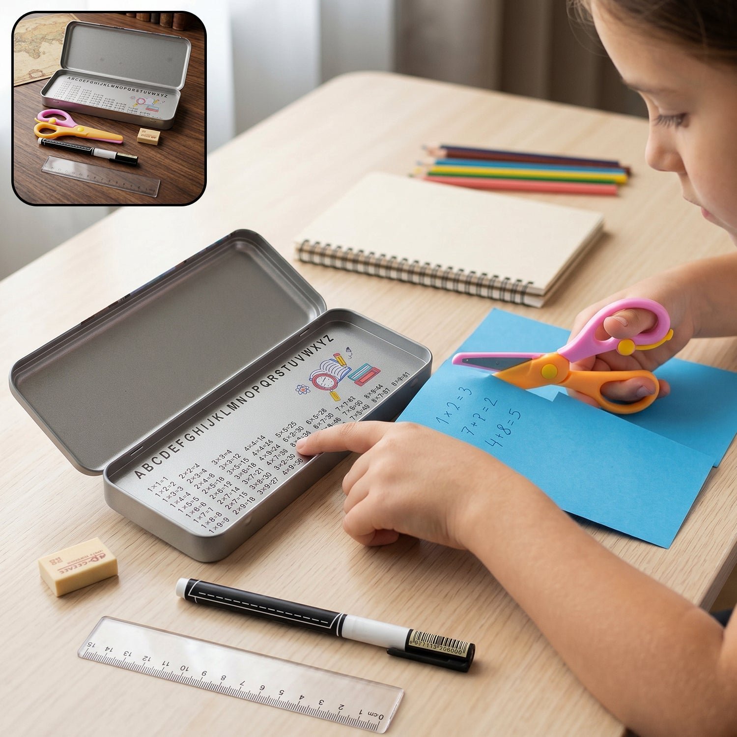 Kids Metal Pencil Box Set � Complete Stationery Organisation