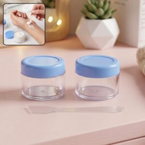 Plastic Cosmetic Jar Set � Refillable Travel Containers for Creams