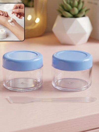 Plastic Cosmetic Jar Set � Refillable Travel Containers for Creams
