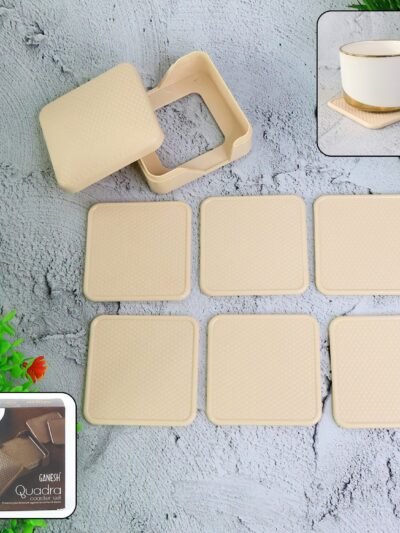 Ganesh Square Coasters Set – Heat-Resistant with Storage Box