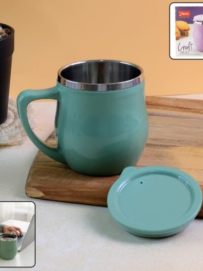 Double-Wall Desk Mug – Stainless Steel, Spill-Resistant 200ml