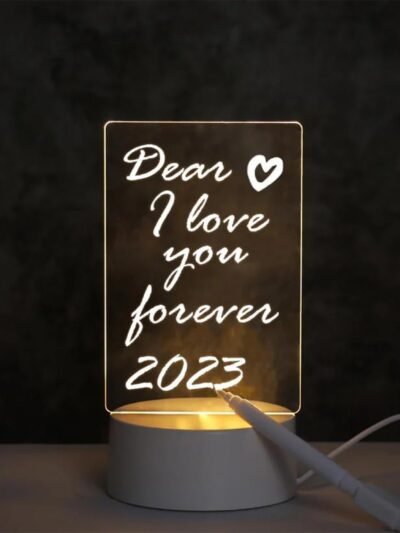 LED Acrylic Message Board Night Lamp – USB Powered Decorative Light