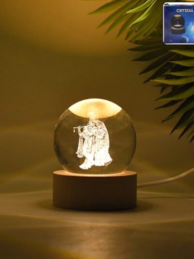 Radha Krishna 3D Crystal Lamp – Spiritual Home Decor |