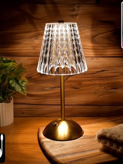 Crystal Table Lamp – Elegant Shade with USB Charging