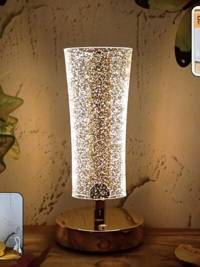 Crystal Table Lamp – Sparkle Design with Golden Base LED