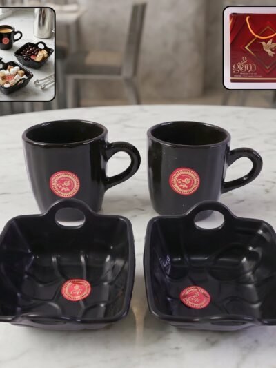 Play Station Ceramic Mug and Bowl Set – 4-Piece | JubileeJoy
