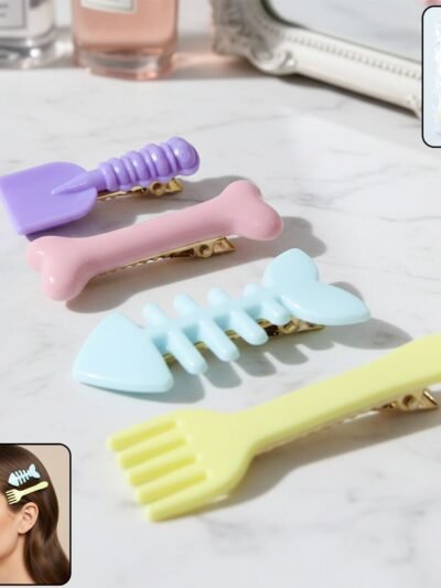 Food Shape Hair Clip Set – Cute 4-Piece Stylish Accessories